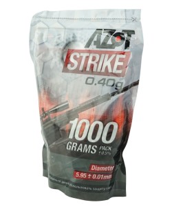 Шары для страйкбола Azot Strike 0,40 г, 2500 штук (1 кг, белые)
