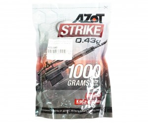Шары для страйкбола Azot Strike 0,43 г, 2300 штук (1 кг, белые)