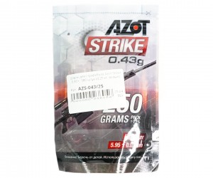 Шары для страйкбола Azot Strike 0,43 г, 580 штук (0,25 кг, белые)