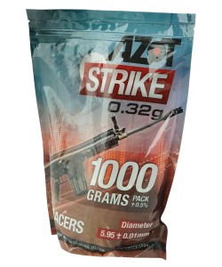 Шары трассерные Azot Strike Tracers 0,32 г, 3100 штук (1 кг, зеленые)