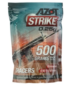 Шары трассерные Azot Strike Tracers 0,25 г, 2000 штук (0,5 кг, зеленые)