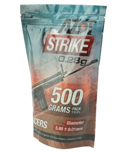 Шары трассерные Azot Strike Tracers 0,28 г, 1750 штук (0,5 кг, зеленые)