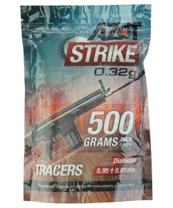 Шары трассерные Azot Strike Tracers 0,32 г, 1550 штук (0,5 кг, зеленые)