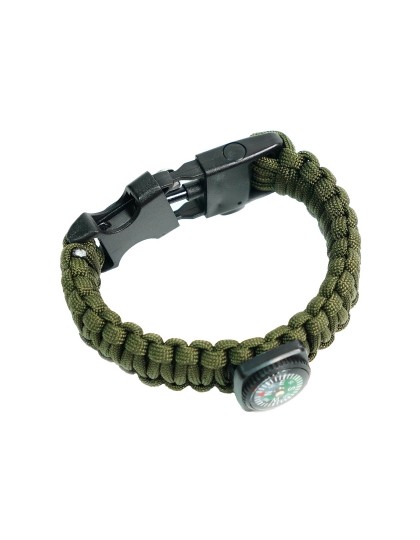 Браслет из паракорда (компас, кресало и свисток на защелке) AS-SL0012 Olive