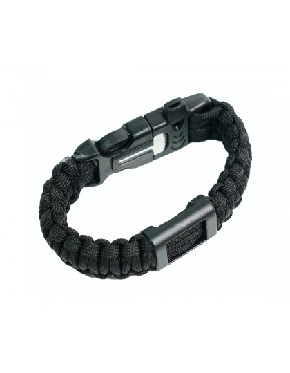 Браслет из паракорда (открывашка, кресало и свисток на защелке) AS-SL0014 Black