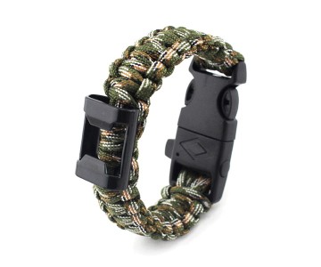 Браслет из паракорда (открывашка, кресало и свисток на защелке) AS-SL0014 Green Camo