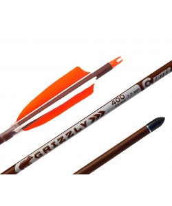 Стрела лучная карбон под дерево Centershot Grizzly 400 натуральное оперение 4”