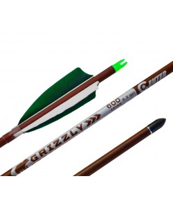 Стрела лучная карбон под дерево Centershot Grizzly 600 натуральное оперение 4”