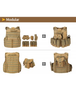 Тактический жилет Yakeda VT-1055 Plate Carrier с подсумками (Tan)