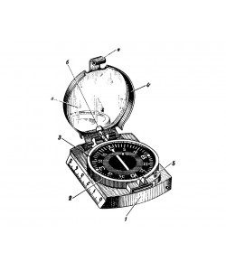 Компас артиллеристский инженерный (СССР, оригинал)