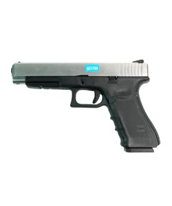 Страйкбольный пистолет WE Glock-34 Gen.4 Silver, сменные накладки (WE-G008B-SV)