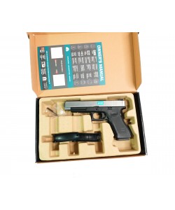 Страйкбольный пистолет WE Glock-34 Gen.4 Silver, сменные накладки (WE-G008B-SV)