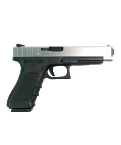 Страйкбольный пистолет WE Glock-34 Gen.4 Silver, сменные накладки (WE-G008B-SV)