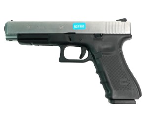 Страйкбольный пистолет WE Glock-34 Gen.4 Silver, сменные накладки (WE-G008B-SV)