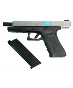 Страйкбольный пистолет WE Glock-34 Gen.4 Silver, сменные накладки (WE-G008B-SV)