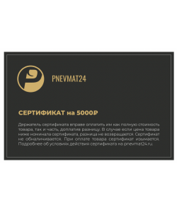 Электронный подарочный сертификат на сумму 5000р в Pnevmat 24