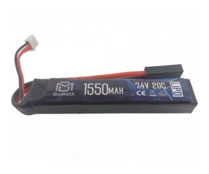 Аккумулятор BlueMAX Li-Po 7.4V 1550mah 20C, 95x21x15 мм (стик)