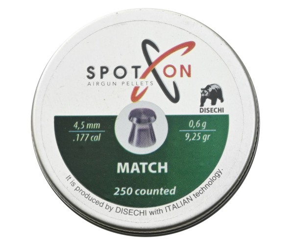 Пули для пневматики SPOTON Match 4,5 мм, 0,60 г (250 штук)