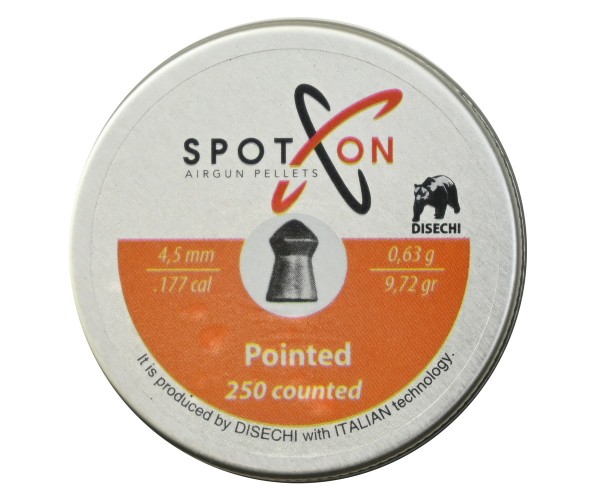 Пули для пневматики SPOTON Pointed 4,5 мм, 0,63 г (250 штук)