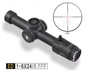 Оптический прицел Discovery ED-AR 1-6x24IR FFP, подсветка, загонный, 30 мм, на Weaver