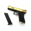 Страйкбольный пистолет WE Glock-17 G-Force Titanium Gold, черная рамка, золот. затвор - фото № 2