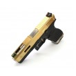 Страйкбольный пистолет WE Glock-17 G-Force Titanium Gold, черная рамка, золот. затвор - фото № 3