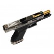 Страйкбольный пистолет WE Glock-17 G-Force, черная рамка, серебр. затвор, золот. ствол - фото № 9