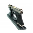 Страйкбольный пистолет WE Glock-17 G-Force, черная рамка, серебр. затвор, золот. ствол - фото № 8