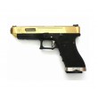 Страйкбольный пистолет WE Glock-34 G-Force Titanium Gold, черная рамка, золот. затвор - фото № 1