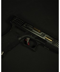 Страйкбольный пистолет WE Glock-34 G-Force Titanium Gold, черная рамка, золот. затвор