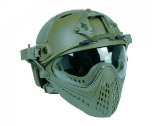 Шлем с очками и маской комплектом AS-HM0122 (Olive)
