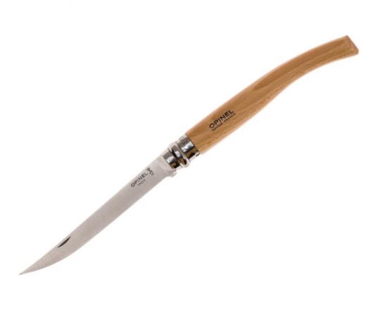 Нож складной Opinel Slim №12, филейный, 12 см, нерж. сталь, рукоять бук