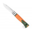 Нож складной Opinel Specialists Explore №12, 10 см, свисток, стропорез, оранжевый/серый - фото № 3