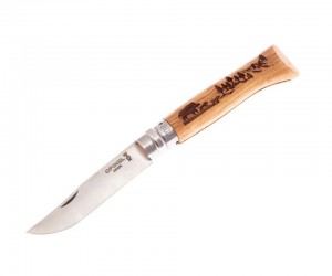 Нож складной Opinel Tradition Animalia №08, 8,5 см, рукоять дуб, новый рис. кабан