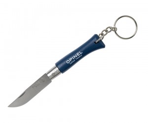 Нож-брелок Opinel Tradition Keyring №04, 5 см, нерж. сталь, граб, синий