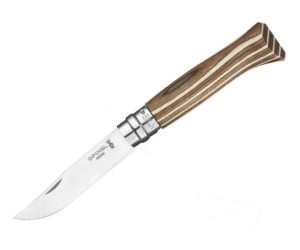 Нож складной Opinel Tradition №08, клинок 8,5 см, рукоять ламин. береза, коричневый