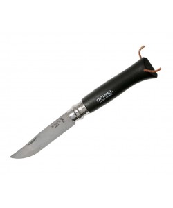 Нож складной Opinel Tradition Trekking №08, 8,5 см, нерж. сталь, рукоять граб, черный