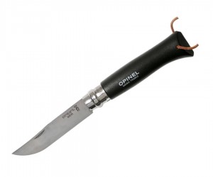 Нож складной Opinel Tradition Trekking №08, 8,5 см, нерж. сталь, рукоять граб, черный