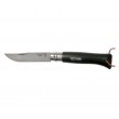 Нож складной Opinel Tradition Trekking №08, 8,5 см, нерж. сталь, рукоять граб, черный - фото № 3