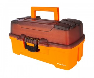 Ящик Plano для приманок и аксессуаров с 2-ур. системой хранения, 2 отдел. на крышке (дымч./оранжевый)