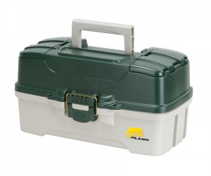 Ящик Plano для приманок и аксессуаров с 3-ур. системой хранения, 2 отдел. на крышке (зеленый/белый)
