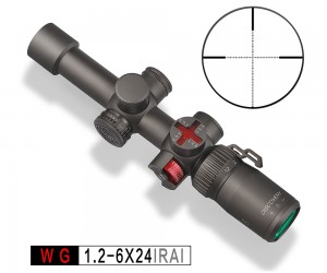 Оптический прицел Discovery WG 1.2-6x24IRAI HMD, загонный, 30 мм, подсветка, на Weaver