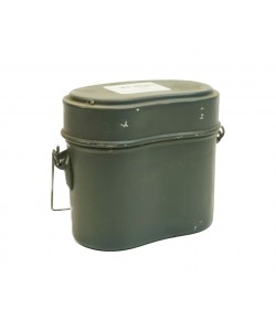 Котелок армейский серый 1,3 л (ГДР) с подкотельником, оригинал
