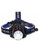 Фонарь налобный RealArm T33, 2 батареи (белый+синий свет) черный