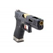 Страйкбольный пистолет WE Glock-18 G-Force, черная рамка и затвор, золот. ствол - фото № 5