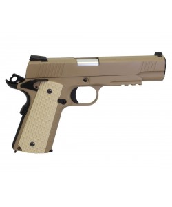 Страйкбольный пистолет WE Colt M1911A1 Kimber Rail Tan (WE-E010-TN)