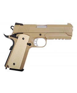 Страйкбольный пистолет WE Colt M1911A1 Desert Warrior 4.3 Rail Tan (WE-E011-TN)