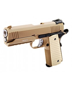 Страйкбольный пистолет WE Colt M1911A1 Desert Warrior 4.3 Rail Tan (WE-E011-TN)