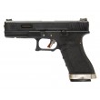 Страйкбольный пистолет WE Glock-17 G-Force, черная рамка и затвор, серебр. ствол - фото № 1