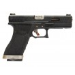 Страйкбольный пистолет WE Glock-17 G-Force, черная рамка и затвор, серебр. ствол - фото № 2
